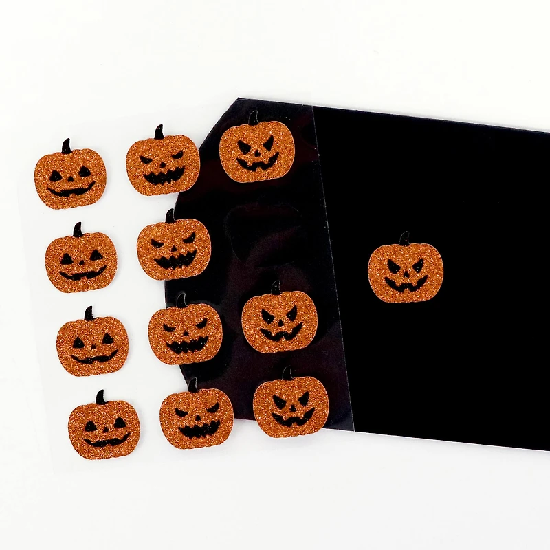 Halloween Orange Jack-o'-Lantern Glitter Stickers by Recollections™