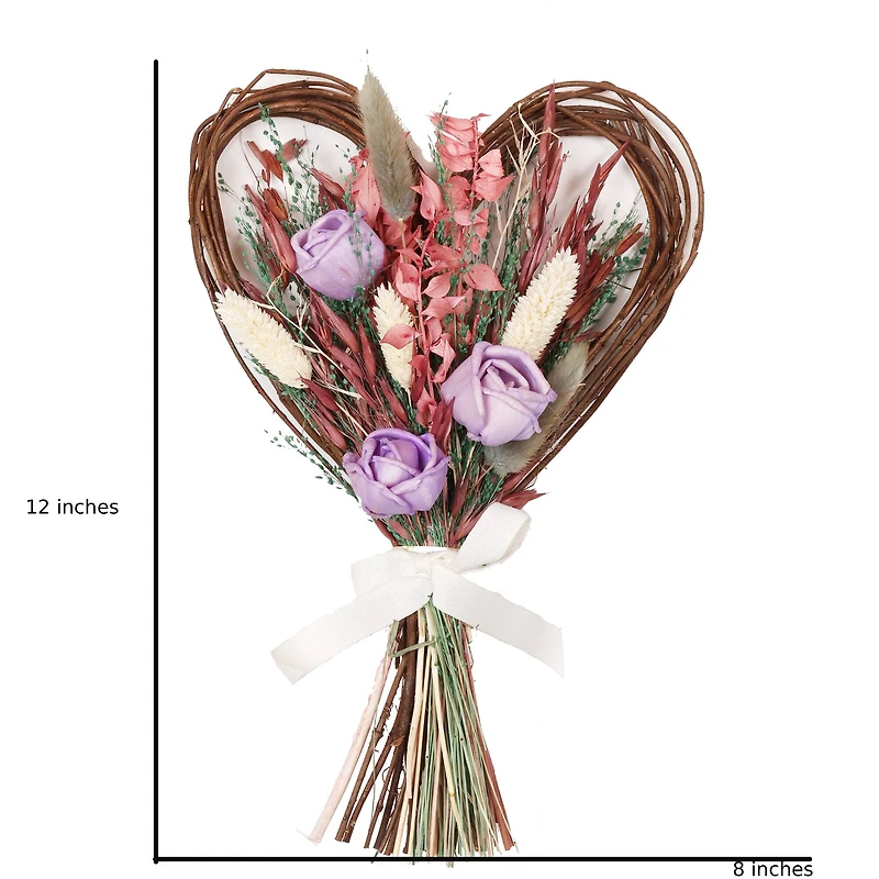 12" x 8" Dried Botanical Mix Heart Bundle by Ashland