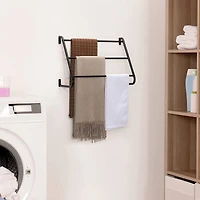 NEX™ 3-Tier Black Wall Mounted Towel Bar Rack