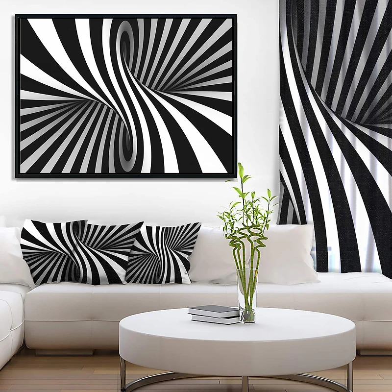 Designart - Black and White Spiral