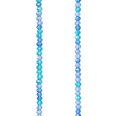 Blue Mix Rondelle Glass Beads, 3mm by Bead Landing™