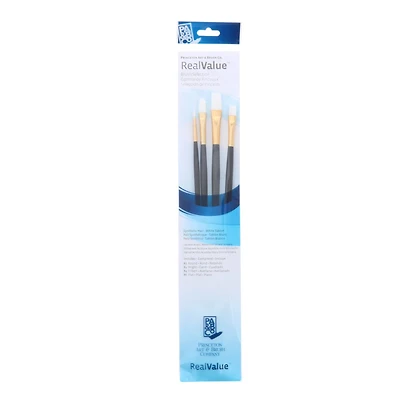 Princeton™ RealValue™ White Synthetic Taklon 4 Piece Brush Set