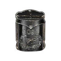 Hello Honey® 15.5" Black Embossed Tin Post Letter Box