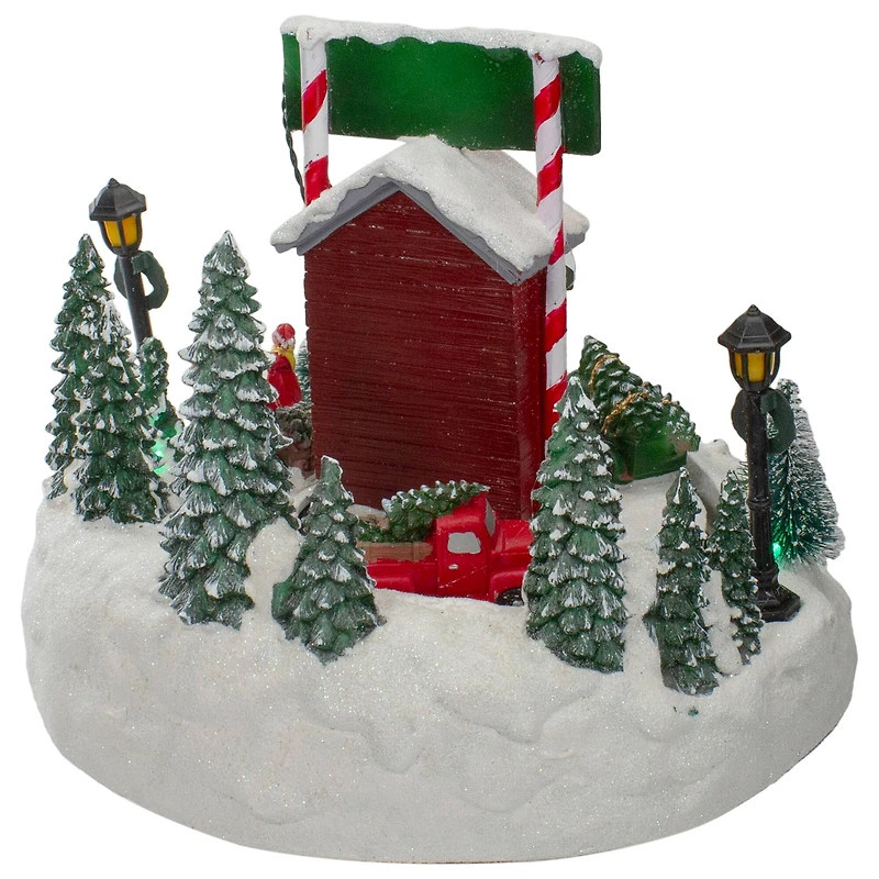 9" Lighted & Animated Christmas Tree Farm Winter Scene with Moving Cars