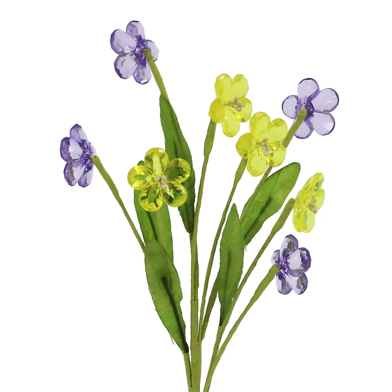 14" Purple & Yellow Acrylic Flower Pick by Ashland®