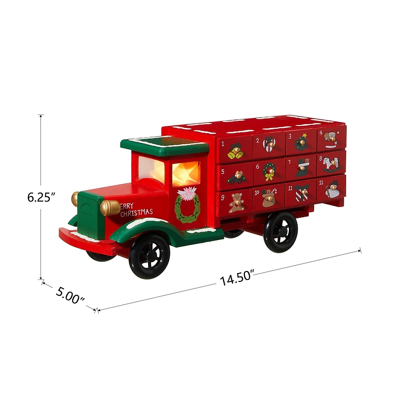 Glitzhome® 14.5" Christmas Truck Countdown Décor