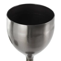 Silver Wine Glass Inspired Metal Planter Set