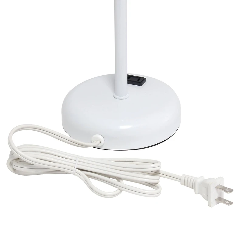 LimeLights White Base Lamp with Charging Outlet