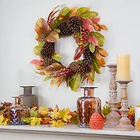 26" Leaves & Berries Twig Thanksgiving Wreath 