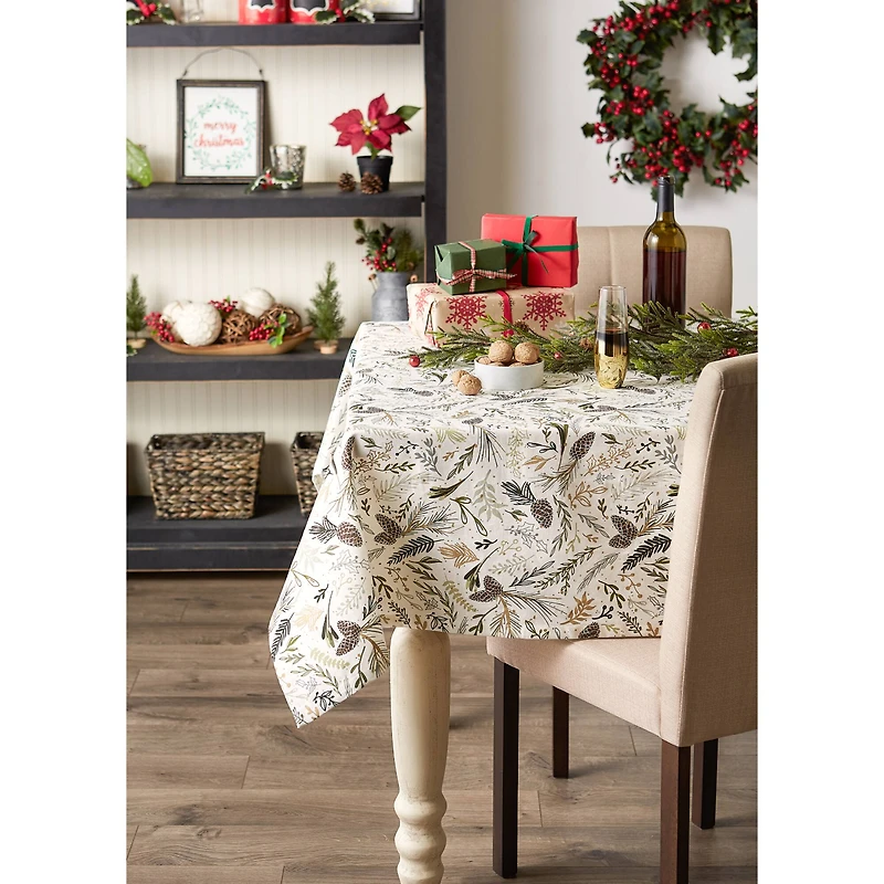 Sparkle Sprigs Printed Tablecloth, 52" x 52"