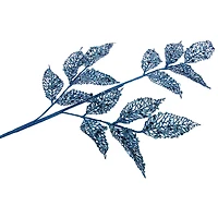 Glittered Blue Fern Christmas Spray