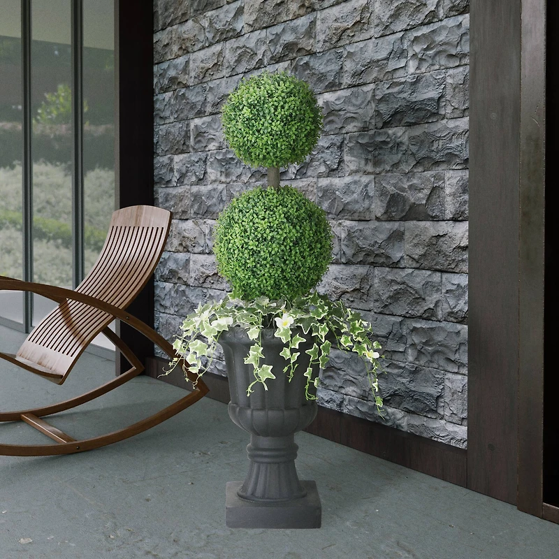 4ft. Topiary Boxwood Artificial Tree in Decorative Urn