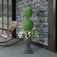 4ft. Topiary Boxwood Artificial Tree in Decorative Urn