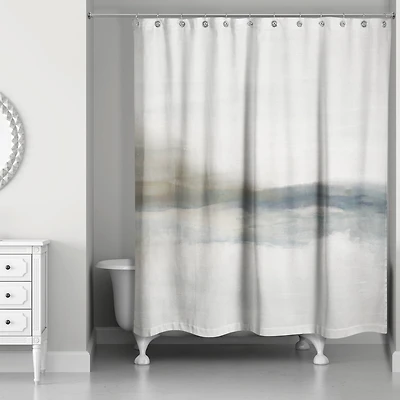 Cloudy Moody Toned Abstract 71" x 74" Shower Curtain