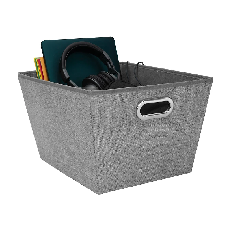 Simplify Heather Gray Grommet Storage Bin