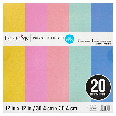 Pastel Shimmer Paper Pad by Recollections™, 12" x 12"
