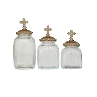 Brown Polystone Traditional Decorative Jar Set