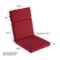 Hastings Home Red High Back Patio Chair Cushion