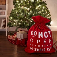 DII® Do Not Open Santa Drawstring Gift Bag