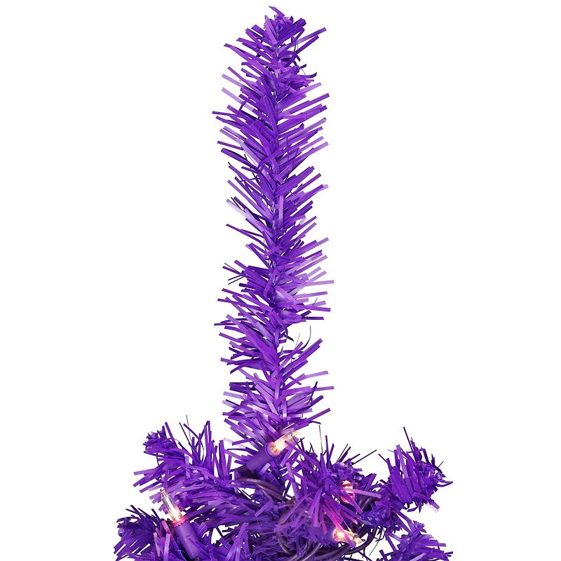 4ft. Pre-Lit Medium Purple Pine Artificial Christmas Tree, Clear Lights