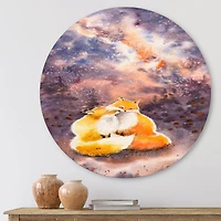 Designart - Hugging Foxes Over A Night Sky