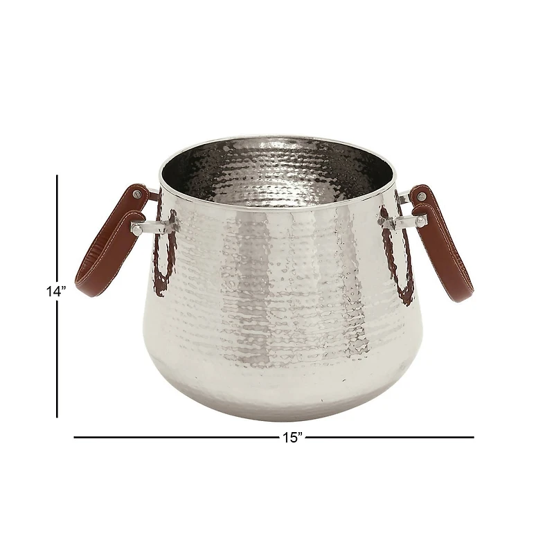 15" Silver Modern Wine Bucket