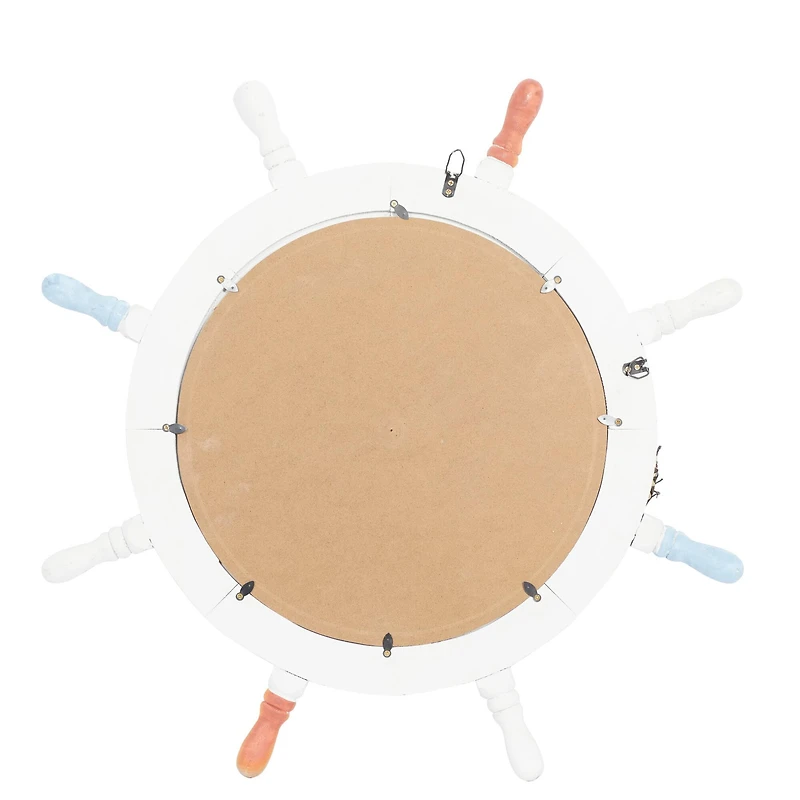 25'' White Coastal Wood Wall Mirror