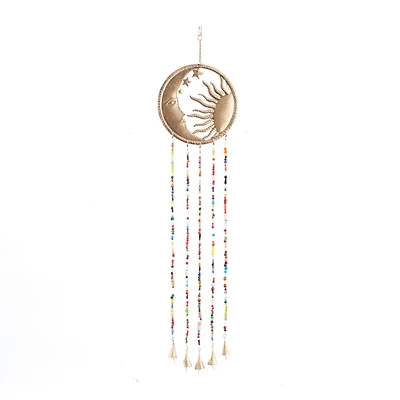 Brass Colored Metal Glam Sun & Moon Windchime