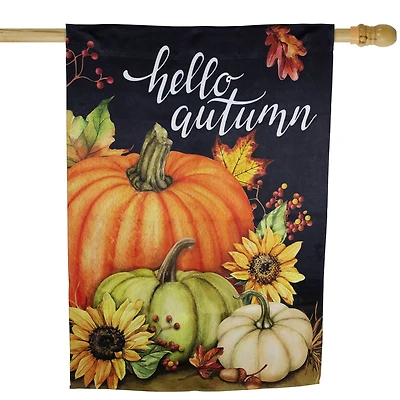 40" x 28" Pumpkins & Sunflowers Hello Autumn Outdoor Fall Harvest House Flag