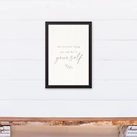 The Bravest is Yourself 12" x 18" Black Framed Canvas