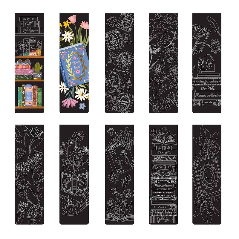Brea Reese™ Bookish Scratch Art Bookmarks