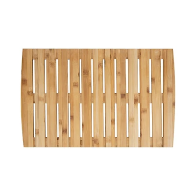 Mind Reader 27" Brown Luxury Bamboo Shower Bath Mat