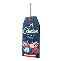 Glitzhome® 15.75" Let Freedom Ring Sign Door Hanger