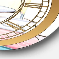 Designart 'Pink Fashion High Heels Iii Glam Wall Clock