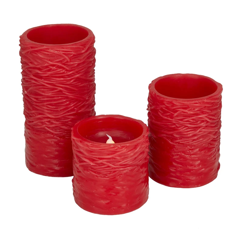 Red Coastal Flameless Candle Set