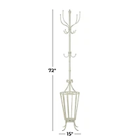 White Metal Farmhouse Coat Rack 72" x 15" x 15"