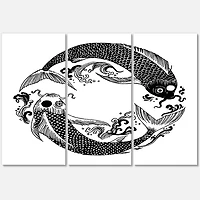 Designart - Chinese Koi Fish In Chinoiserie Style III