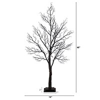 4ft. Pre-Lit Halloween Minimalist Twig Artificial Fall Tree with 160 Orange & Purple LED Lights