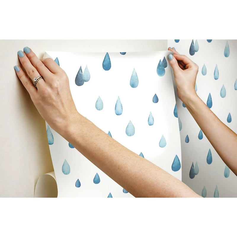 RoomMates Clara Jean Raindrops Peel & Stick Wallpaper