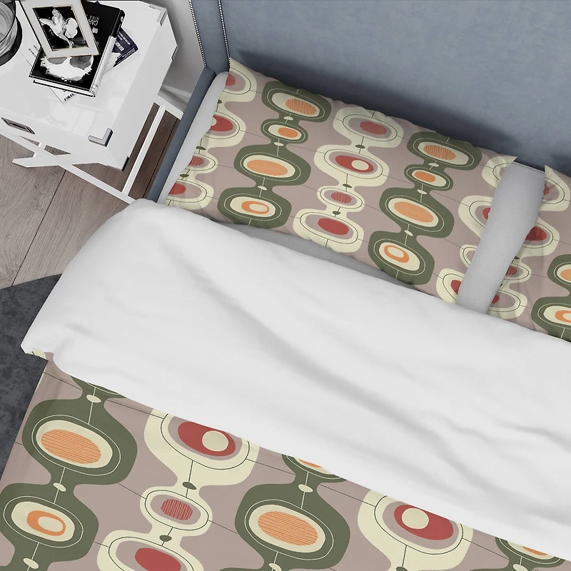 Designart 'Retro Abstract Design X' Mid-Century Duvet Cover Set