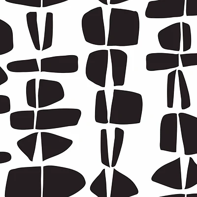 RoomMates Black Stacked Stones Peel & Stick Wallpaper