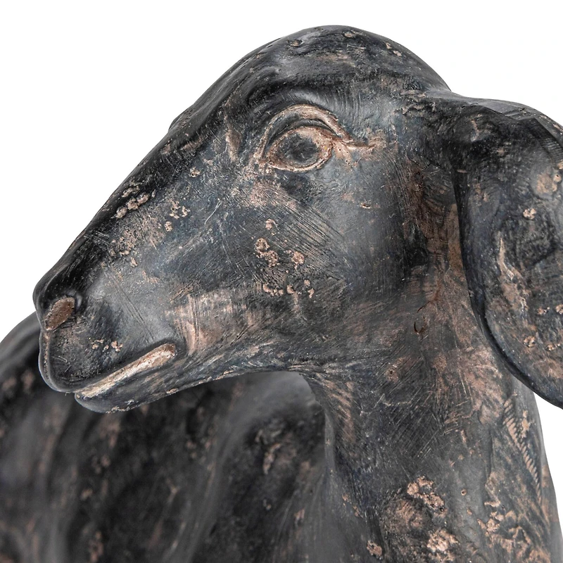 Hello Honey® 9" Black Lying in Rest Goat Accent Décor with Cast Iron Finish