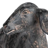 Hello Honey® 9" Black Lying in Rest Goat Accent Décor with Cast Iron Finish