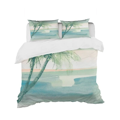 Designart 'Peaceful Dusk I Tropical' Coastal Bedding Set