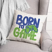 18" x 18" Born To Game Indoor & Outdoor Throw Pillow