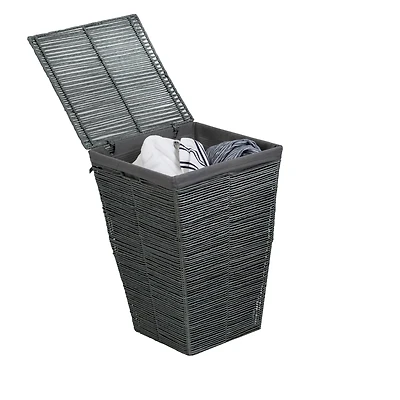 22" Coastal Collection Cool Gray Laundry Hamper with Lid