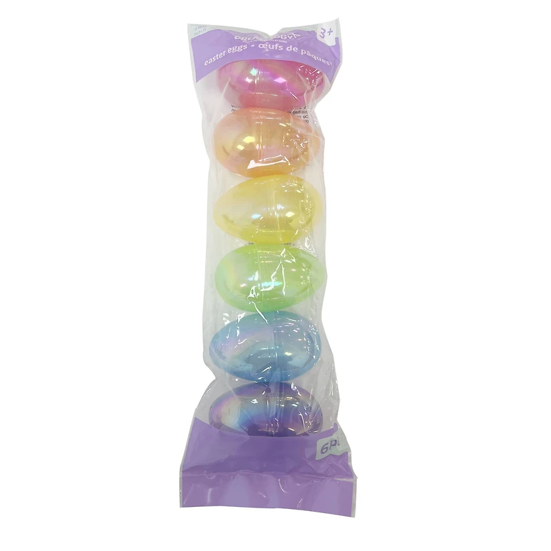 3" Iridescent Plastic Easter Eggs, 6ct. by Creatology™