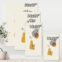 Designart - Botanical Minimalist Leaf With Abstract Shapes III