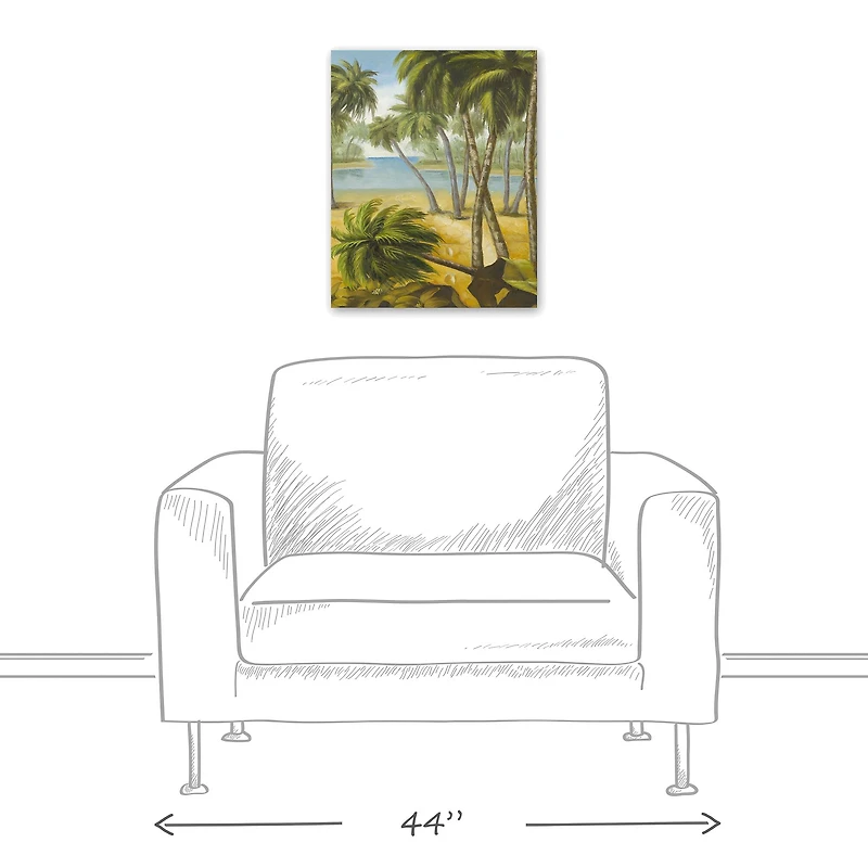 Peaceful Beach 16" x 20" Canvas Wall Art