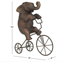 Bronze Polystone Eclectic Sculpture, 14" x 5" x 11"